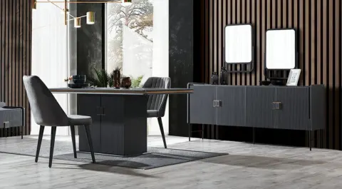 Maserati Anthracite Modern Dining Room Set