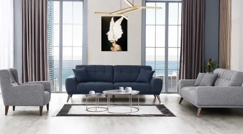Dorian  Wooden Leg Sofa Set