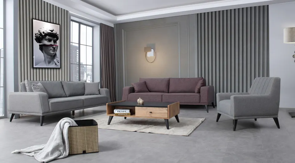 Grano  Wooden Leg Sofa Set