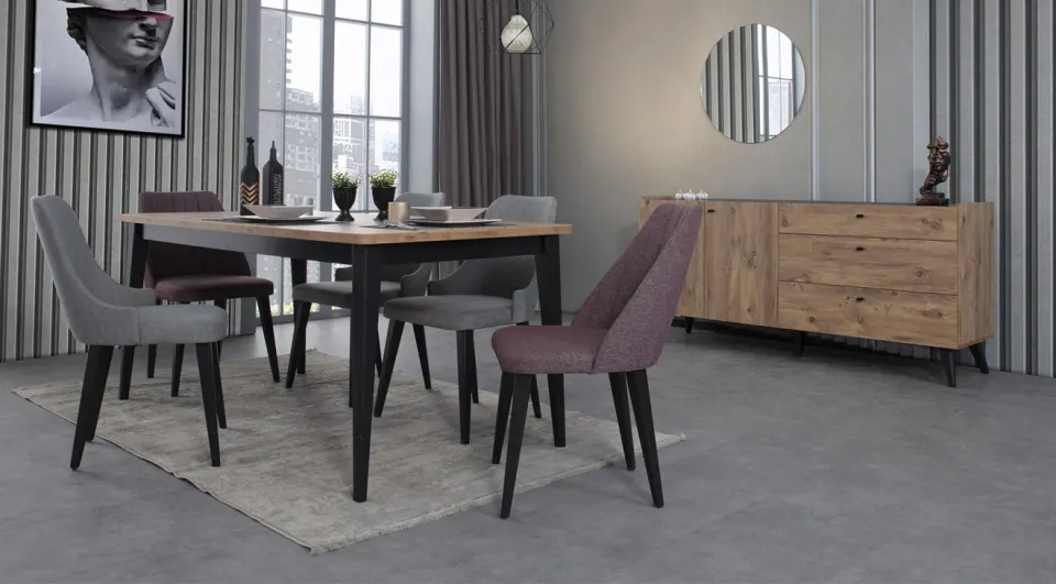 Grano Wooden Leg Dining Room Set