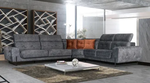 Lora USB Input Corner Sofa Set