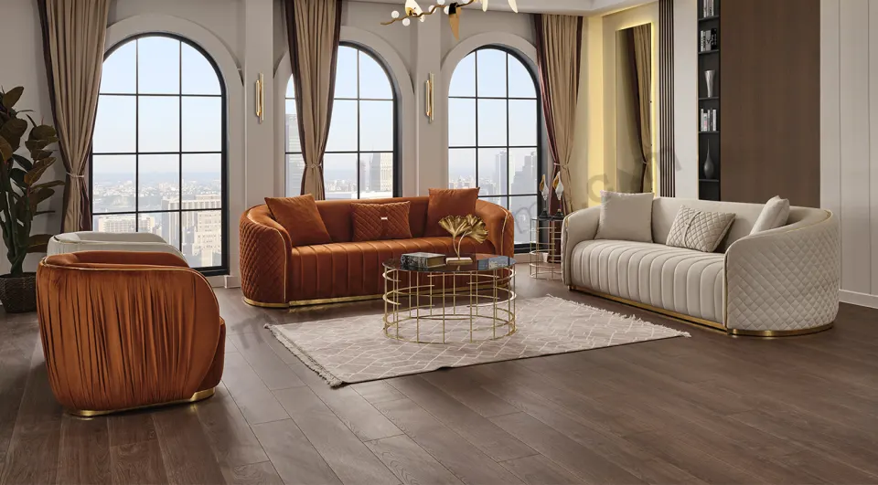 Gold Luxury Sofa Set
