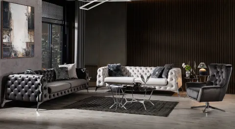 Lexus Chester Metal Leg Sofa Set