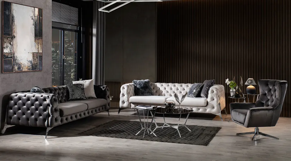 Lexus Chester Metal Leg Sofa Set