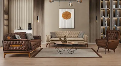 Miami  Wooden Leg Sofa Set