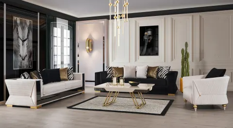 Milano Mirror Modern Sofa Set