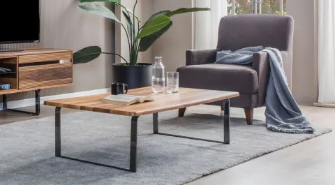 Mina Silver Metal Leg Coffee Table