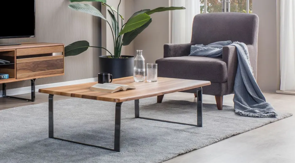 Mina Silver Metal Leg Coffee Table