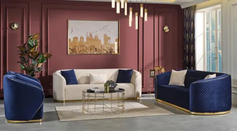 Çamlıca Gold Luxury Sofa Set