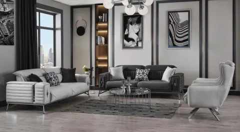 Hermes  Metal Leg Sofa Set