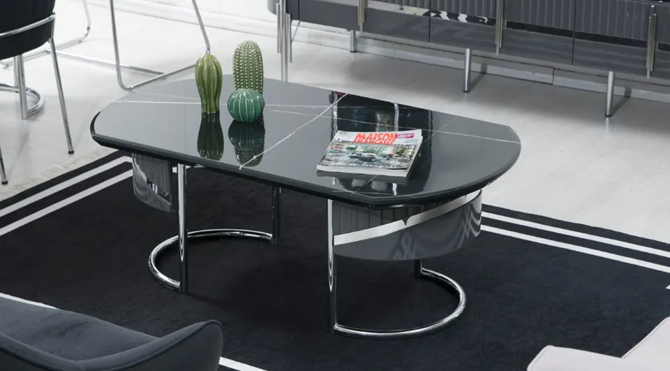 Roma Metal Leg Coffee Table (Anthracite)