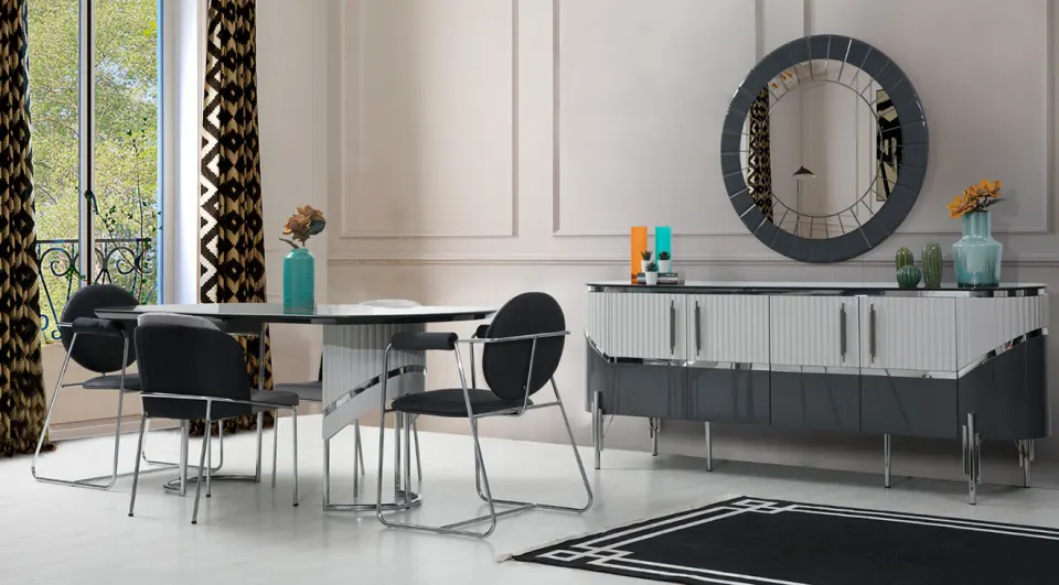 Roma Metal Leg Dining Room Set