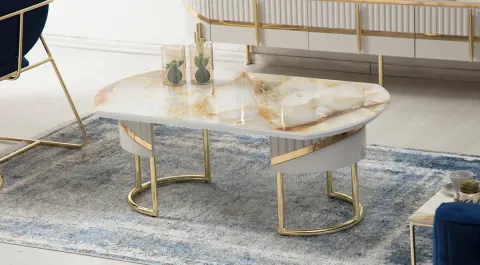 Roma Gold Metal Leg Coffee Table