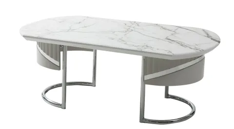 Roma Metal Leg Coffee Table (Fog Gray)