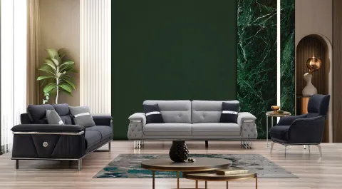 Elmas  Metal Leg Sofa Set
