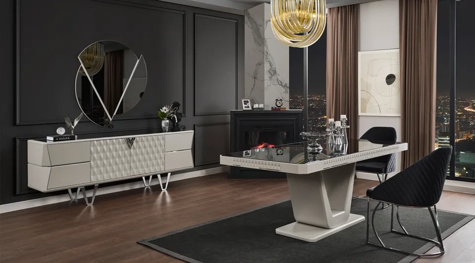 Velar Metal Leg Dining Room Set