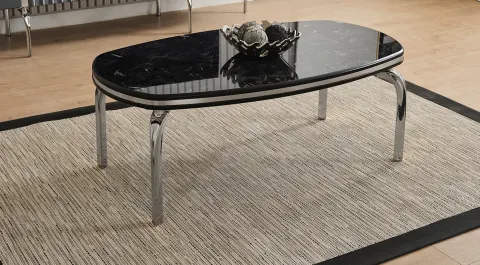 İnci Silver Metal Leg Coffee Table