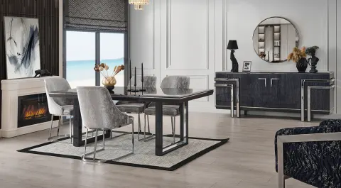 Diamond Mirrored Modern Dining Room Set