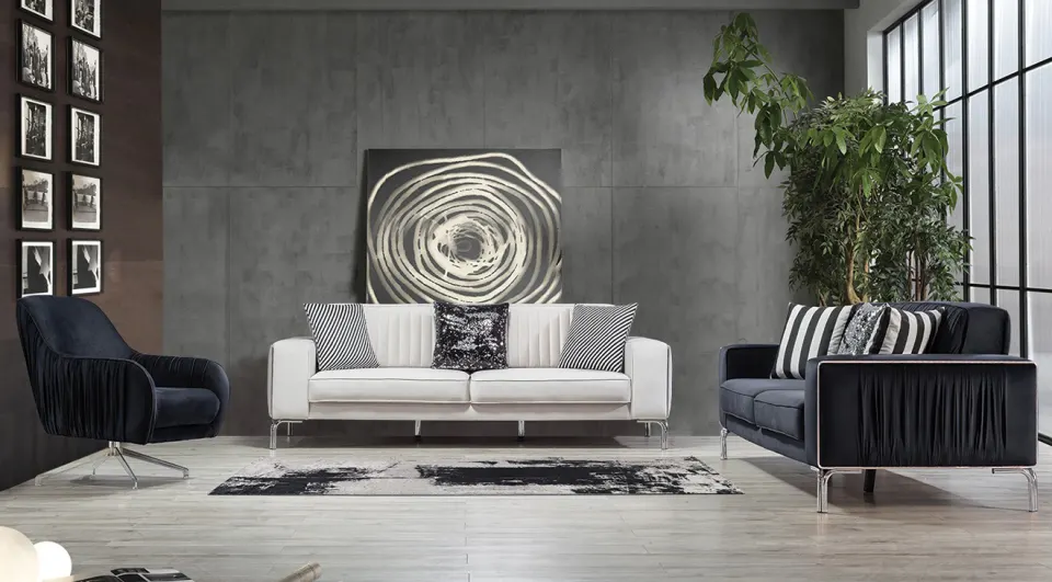 Senfoni  Metal Leg Sofa Set