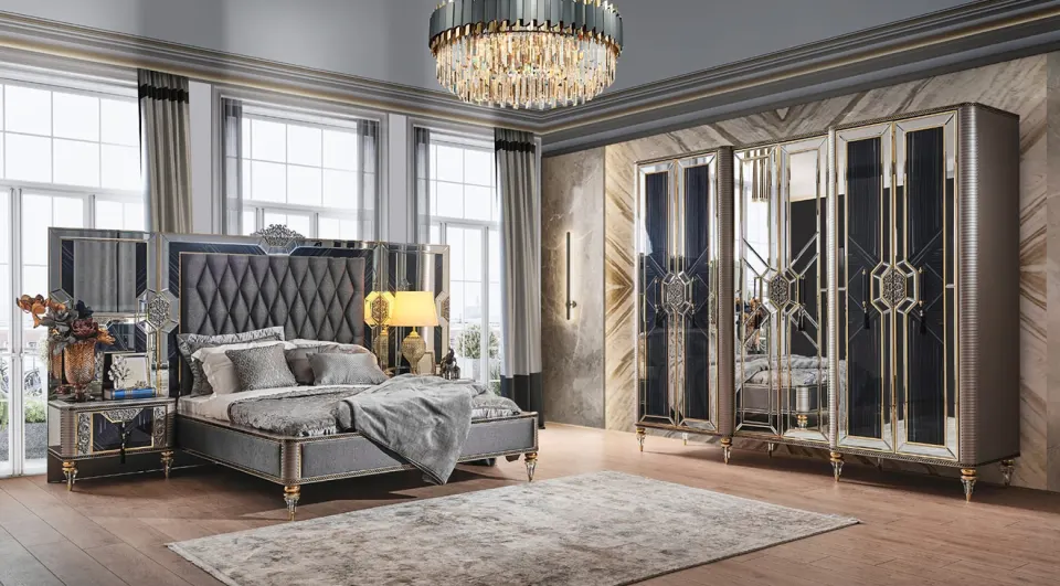Kristal 6 Doors Luxury Bedroom Set