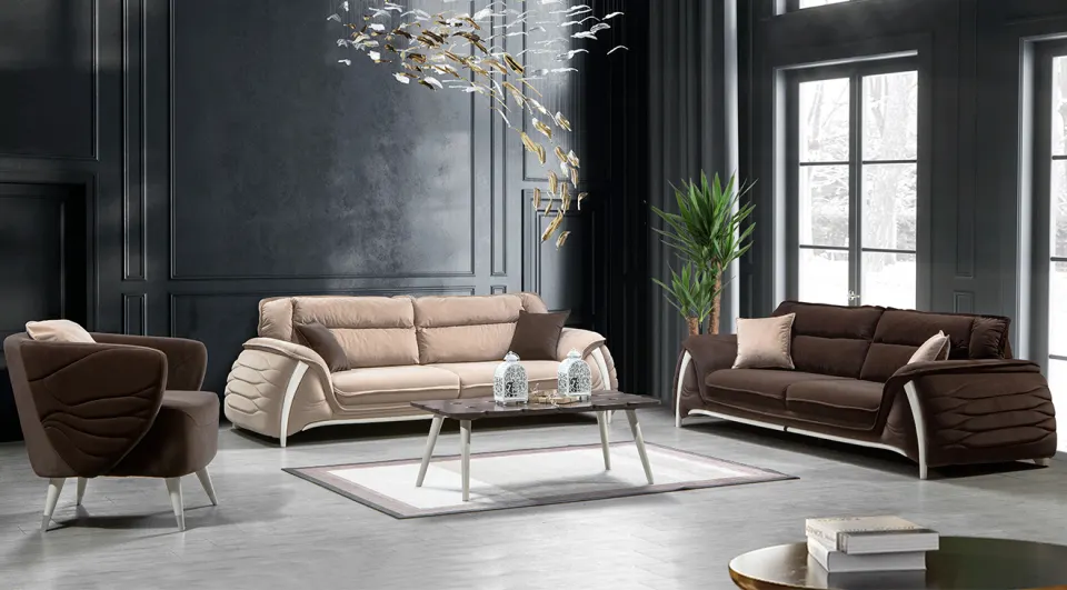 Toprak  Wooden Leg Sofa Set