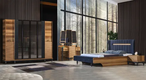 Okyanus Walnut Bedroom Set