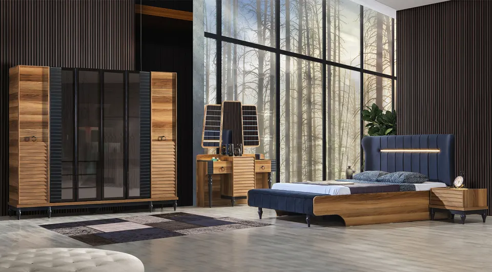 Okyanus Walnut Bedroom Set