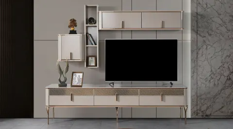Zenit Gold Metal Leg Tv Unit