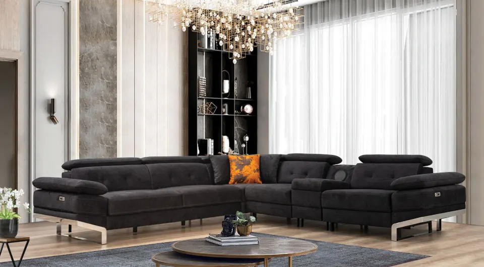 Bugatti Sound System Corner Sofa Set