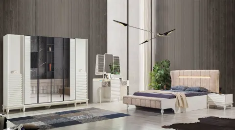 Okyanus Krem Bedroom Set