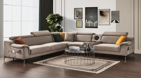 Mustang Sound System USB Corner Sofa Set