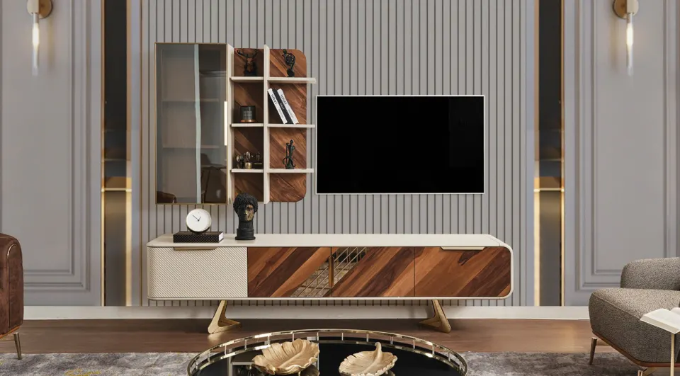 Godiva Gold Metal Leg Tv Unit