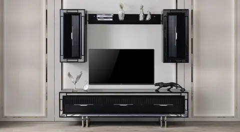 Sedef Metal Leg Tv Unit (Black)