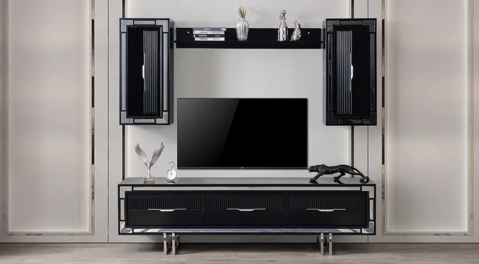 Sedef Metal Leg Tv Unit (Black)