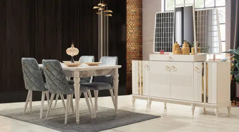 Gloria Cream Color Dining Room Set