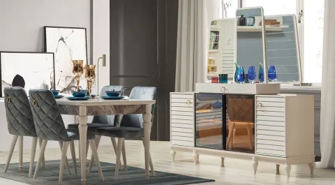 Okyanus Cream Color Dining Room Set