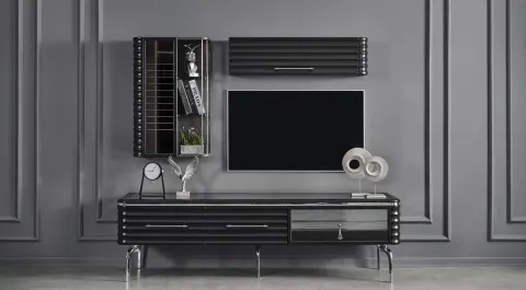 Asel Anthracite Metal Leg Tv Unit