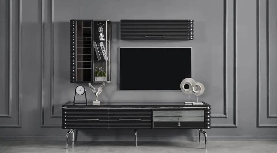 Asel Anthracite Metal Leg Tv Unit