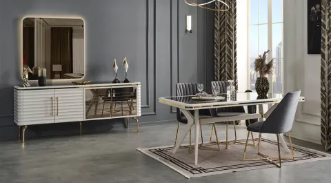 Asel Moonstone Modern Dining Room Set