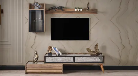 Klas Walnut Modern Tv Unit