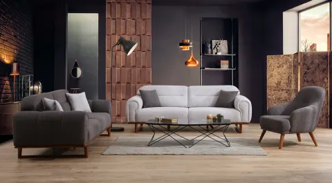 Pier Wooden Leg  Sofa Set 2