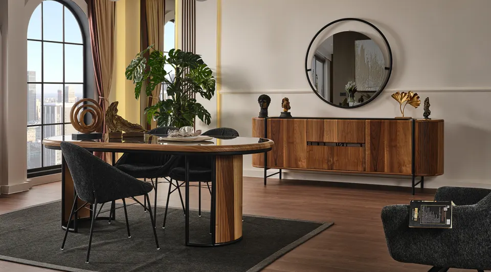 Bianca Walnut Dining Room Set 2