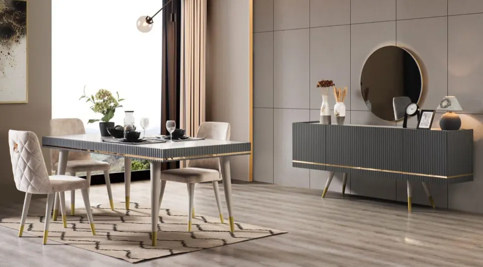 Olivya Wooden Leg Dining Room Set