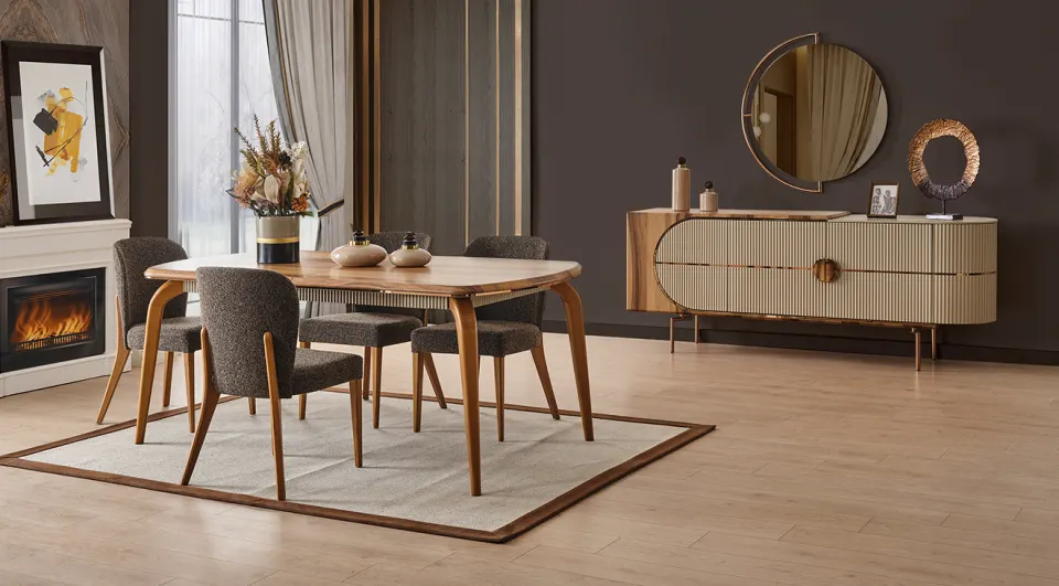 Valencia Walnut Dining Room Set
