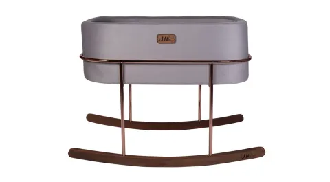Will Beside Mother's Side Crib Grey Rose Gold