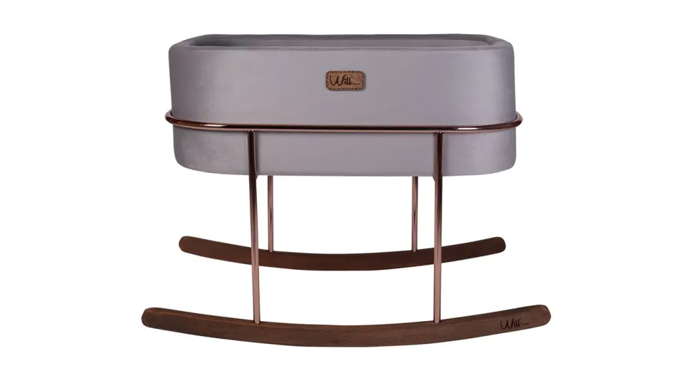 Will Beside Mother's Side Crib Grey Rose Gold