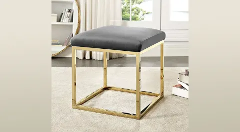 Candy Gold Metal Leg Pouf (Anthracite)
