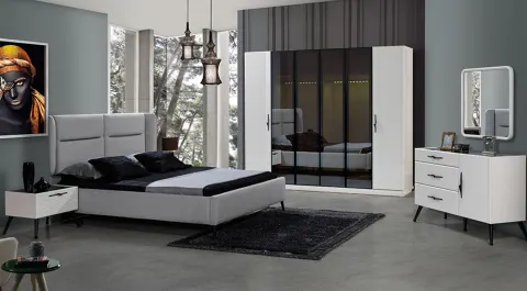 Reina White 6 Door Bedroom Set