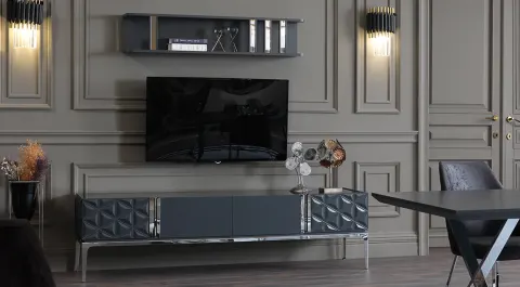 Rixos Silver Metal Leg Tv Unit