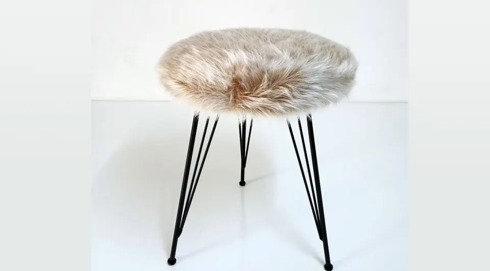 Intense Plush Brown Pouf